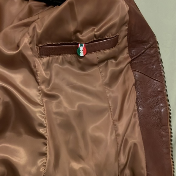 Vera Pelle Brown Italian Leather Jacket - Picture 9 of 13